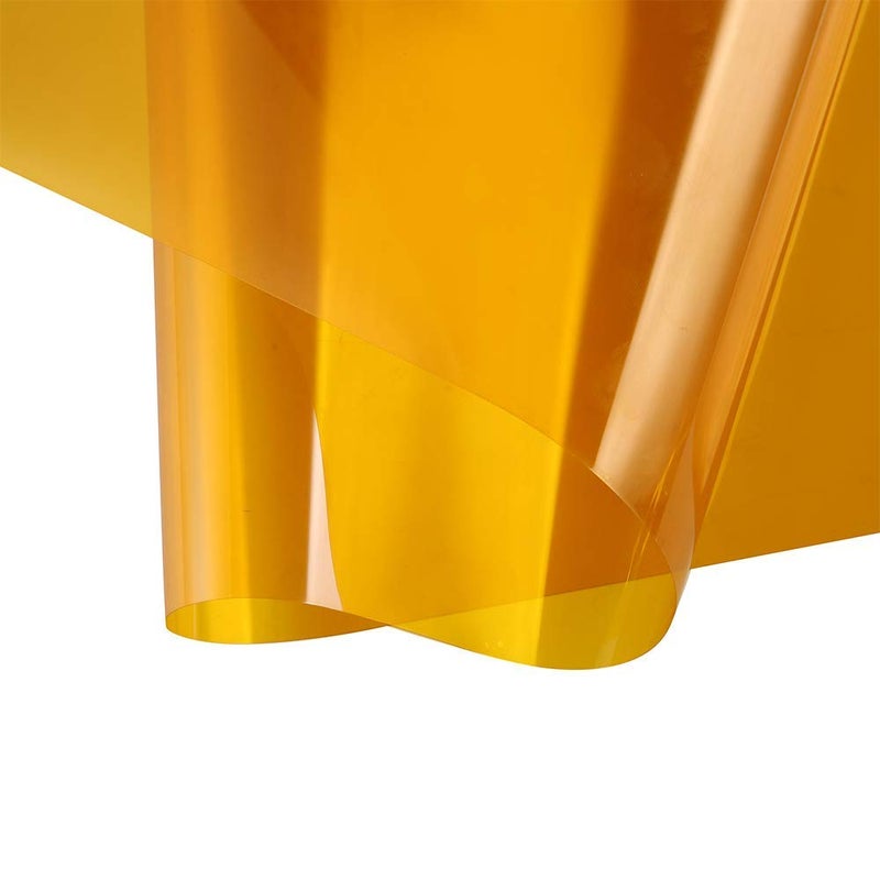 SUMAGITIN Transparent Decorative Window Film Anti UV Colorful Adhesive Vinyl Heat Insulation Solar Window Tinting Sheets Glass Film for Christmas Home Decoration, 17.7Inch x 78.7Inch, Gold - Image 3